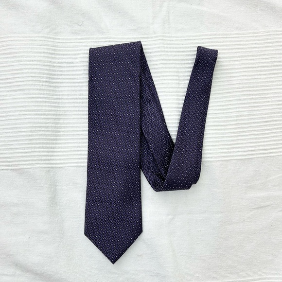 Ermenegildo Zegna Purple Patterned Silk Tie - Picture 2 of 7